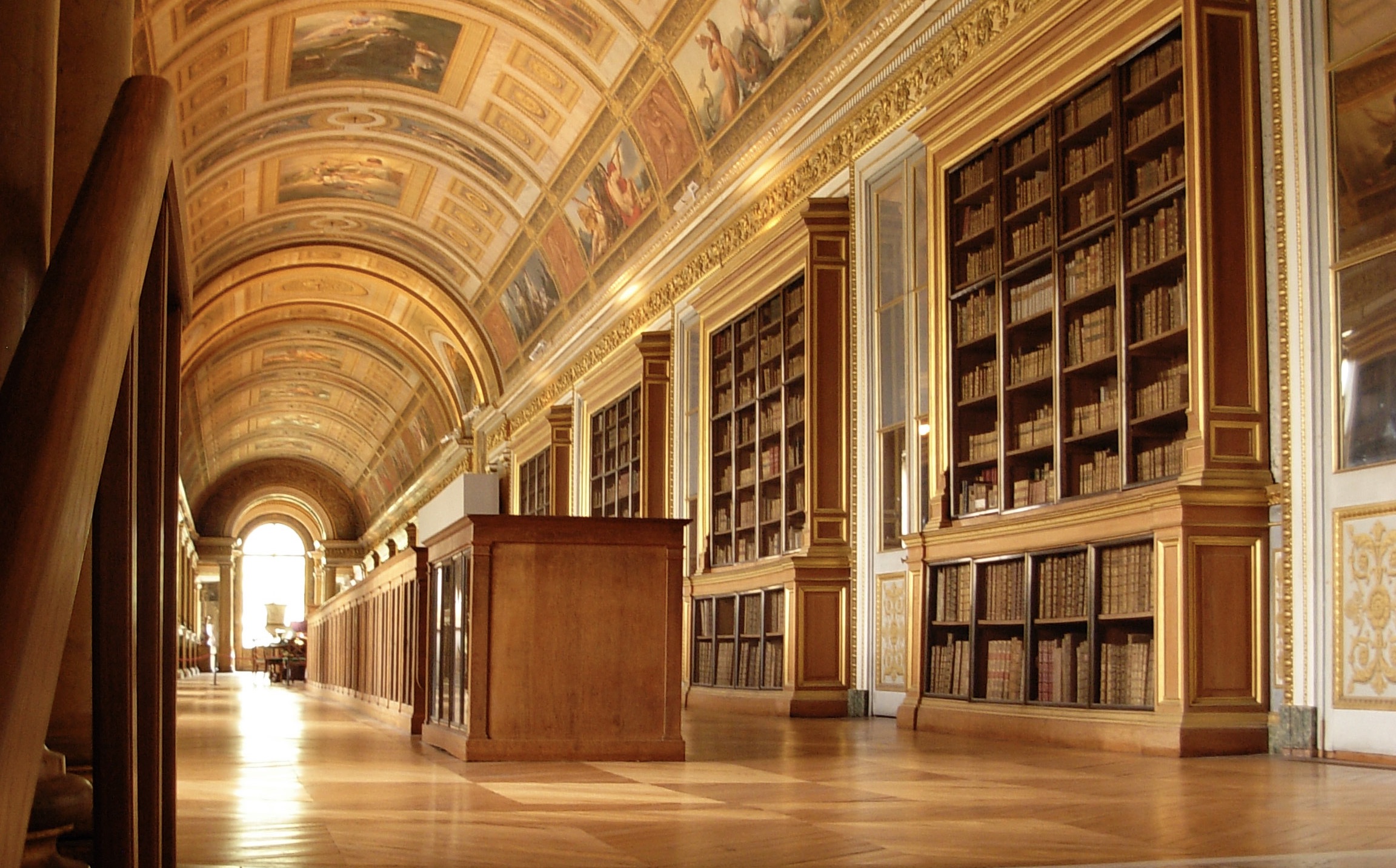 Library of the Royal Chateau at Fontainebleau, France.